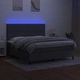 Боксспринг легло с матрак и LED, тъмносиво, 160x200 см, плат