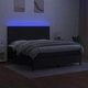 Боксспринг легло с матрак и LED, черно, 160x200 см, плат