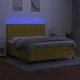 Боксспринг легло с матрак и LED, зелено, 160x200 см, плат