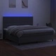 Боксспринг легло с матрак и LED, тъмносива, 200x200 см, плат