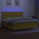 Боксспринг легло с матрак и LED, зелена, 200x200 см, плат