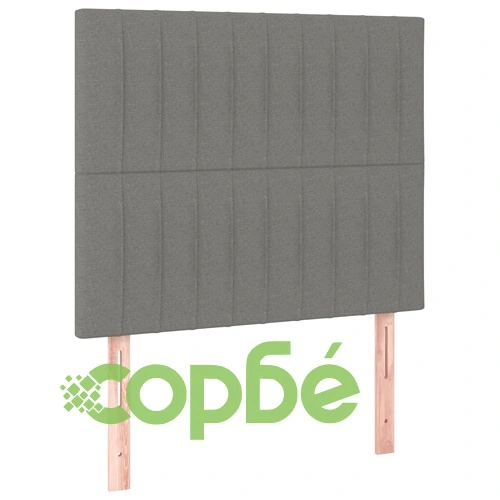 Боксспринг легло с матрак и LED, тъмносиво, 80x200 см, плат ➤ топ цена ➤ sorbe.bg