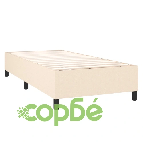 Боксспринг легло с матрак и LED, кремаво, 80x200 см, плат ➤ топ цена ➤ sorbe.bg