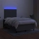 Боксспринг легло с матрак и LED, тъмносиво, 120x200 см, плат