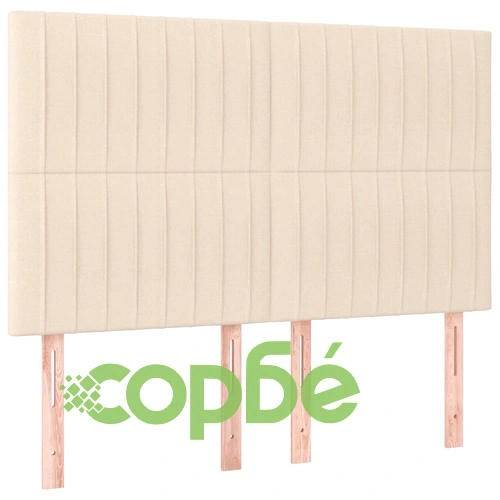 Боксспринг легло с матрак и LED, кремаво, 140x190 см, плат ➤ топ цена ➤ sorbe.bg