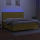 Боксспринг легло с матрак и LED, зелена, 200x200 см, плат