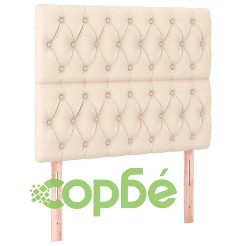 Боксспринг легло с матрак и LED, кремаво, 100x200 см, плат ➤ топ цена ➤ sorbe.bg