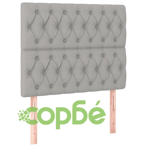 Боксспринг легло с матрак и LED, светлосиво, 120x200 см, плат ➤ топ цена ➤ sorbe.bg