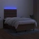 Боксспринг легло с матрак и LED, тъмнокафяво, 120x200 см, плат