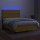 Боксспринг легло с матрак и LED, зелено, 140x190 см, плат