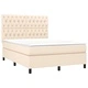 Боксспринг легло с матрак и LED, кремаво, 140x200 см, плат