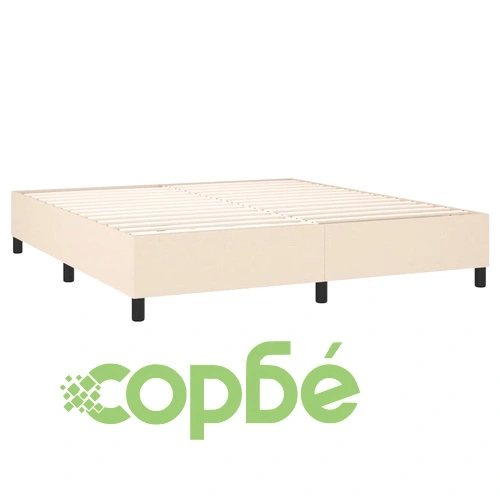 Боксспринг легло с матрак и LED, кремаво, 180x200 см, плат ➤ топ цена ➤ sorbe.bg