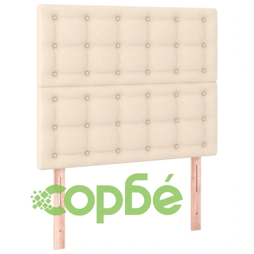 Боксспринг легло с матрак и LED, кремаво, 80x200 см, плат ➤ топ цена ➤ sorbe.bg