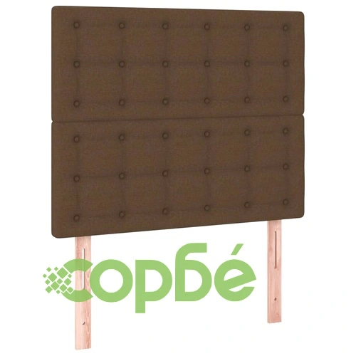 Боксспринг легло с матрак и LED, тъмнокафяво, 100x200 см, плат ➤ топ цена ➤ sorbe.bg