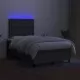 Боксспринг легло с матрак и LED, тъмносиво, 120x200 см, плат