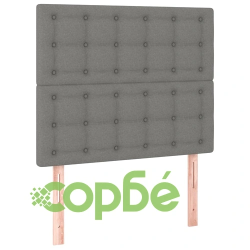 Боксспринг легло с матрак и LED, тъмносиво, 120x200 см, плат ➤ топ цена ➤ sorbe.bg
