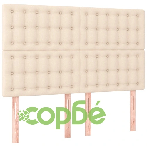 Боксспринг легло с матрак и LED, кремаво, 140x190 см, плат ➤ топ цена ➤ sorbe.bg