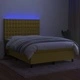 Боксспринг легло с матрак и LED, зелено, 140x190 см, плат