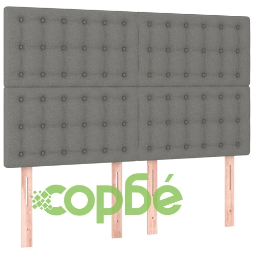 Боксспринг легло с матрак и LED, тъмносиво, 140x200 см, плат ➤ топ цена ➤ sorbe.bg