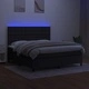 Боксспринг легло с матрак и LED, черно, 160x200 см, плат