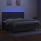 Боксспринг легло с матрак и LED, тъмносива, 200x200 см, плат