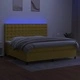 Боксспринг легло с матрак и LED, зелена, 200x200 см, плат
