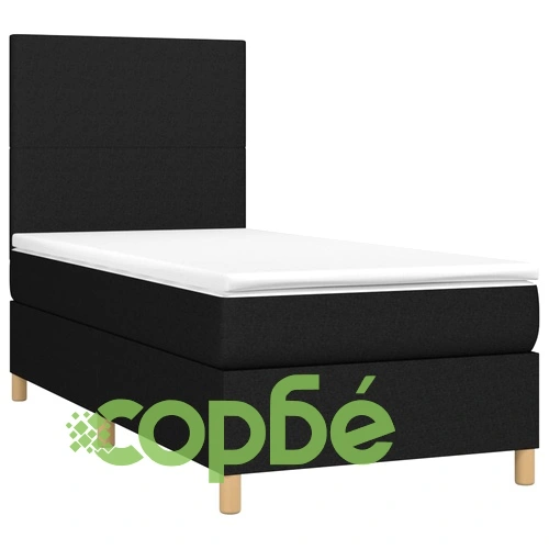 Боксспринг легло с матрак и LED, черно, 80x200 см, плат ➤ топ цена ➤ sorbe.bg
