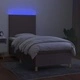 Боксспринг легло с матрак и LED, таупе, 80x200 см, плат