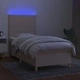 Боксспринг легло с матрак и LED, кремава, 90x190 см, плат