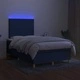 Боксспринг легло с матрак и LED, синьо, 120x200 см, плат