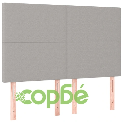 Боксспринг легло с матрак и LED, светлосиво, 140x190 см, плат ➤ топ цена ➤ sorbe.bg