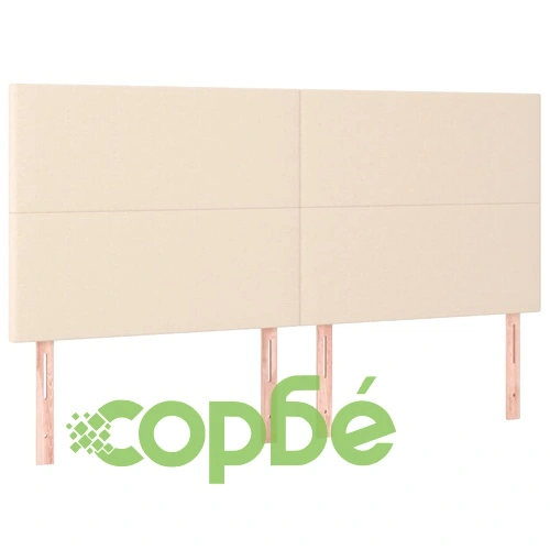 Боксспринг легло с матрак и LED, кремаво, 160x200 см, плат ➤ топ цена ➤ sorbe.bg