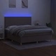 Боксспринг легло с матрак и LED, таупе, 180x200 см, плат
