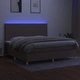 Боксспринг легло с матрак и LED, таупе, 200x200 см, плат