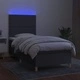 Боксспринг легло с матрак и LED, тъмносива, 90x190 см, плат