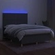 Боксспринг легло с матрак и LED, тъмносиво, 140x190 см, плат