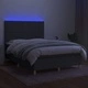 Боксспринг легло с матрак и LED, тъмносиво, 140x200 см, плат