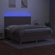 Боксспринг легло с матрак и LED, таупе, 160x200 см, плат