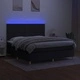 Боксспринг легло с матрак и LED, черно, 180x200 см, плат