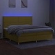 Боксспринг легло с матрак и LED, зелена, 200x200 см, плат