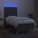 Боксспринг легло с матрак и LED, тъмносиво, 80x200 см, плат