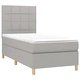 Боксспринг легло с матрак и LED, светлосиво, 90x200 см, плат