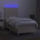 Боксспринг легло с матрак и LED, кремава, 90x200 см, плат