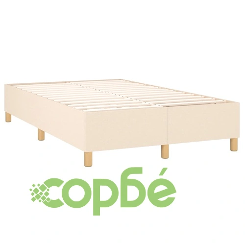 Боксспринг легло с матрак и LED, кремаво, 120x200 см, плат ➤ топ цена ➤ sorbe.bg