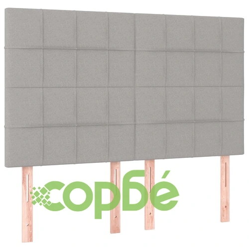 Боксспринг легло с матрак и LED, светлосиво, 140x200 см, плат ➤ топ цена ➤ sorbe.bg