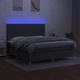 Боксспринг легло с матрак и LED, тъмносиво, 180x200 см, плат
