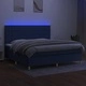 Боксспринг легло с матрак и LED, синя, 200x200 см, плат