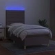 Боксспринг легло с матрак и LED, таупе, 80x200 см, плат