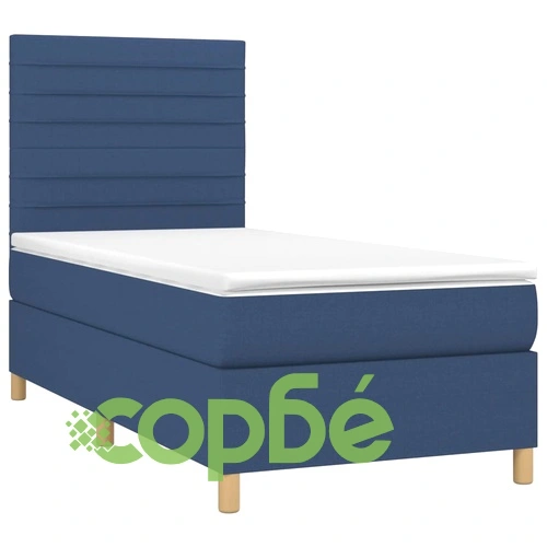 Боксспринг легло с матрак и LED, синьо, 80x200 см, плат ➤ топ цена ➤ sorbe.bg