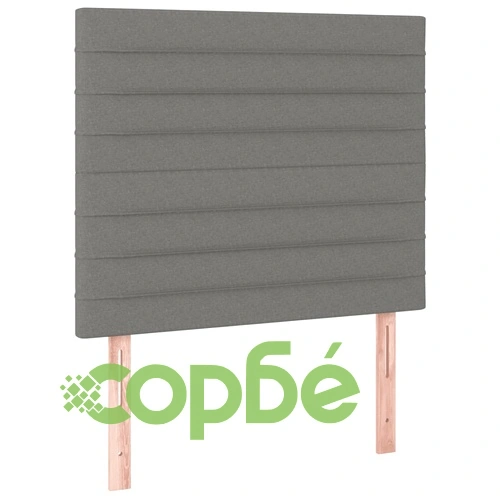 Боксспринг легло с матрак и LED, тъмносиво, 100x200 см, плат ➤ топ цена ➤ sorbe.bg